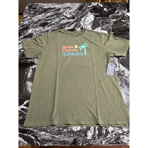 Roark Isola Eterna SS Custom Dye Tee Military Green Mens Size Large NWT $42 - Picture 1 of 6